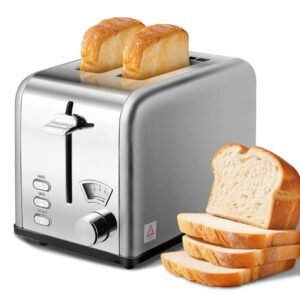 YSSOA 2 Slice Stainless Steel Toaster with Extra Wide Slot & Removable Crumb Tray, 5 Shade Setting and Bagel/Defrost/Cancel Function, Retro Compact Oven, for Various Bread &... YSSOA 2 Slice Stainless Steel Toaster with Extra Wide Slot & Removable Crumb Tray, 5 Shade Setting and Bagel/Defrost/Cancel Function, Retro Compact Oven, for Various Bread &...